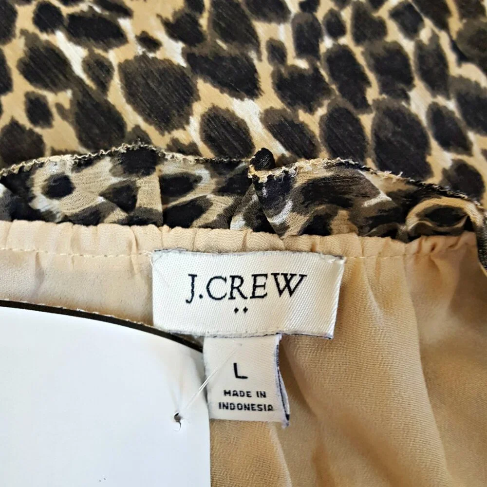 J CREW Animal PRINT Sleeveless BLOUSE SZ L